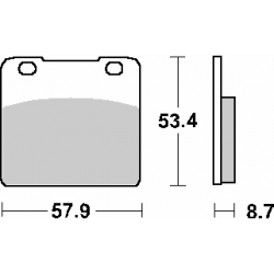 SBS, brzdové desky KH103 Street Ceramic, černá barva