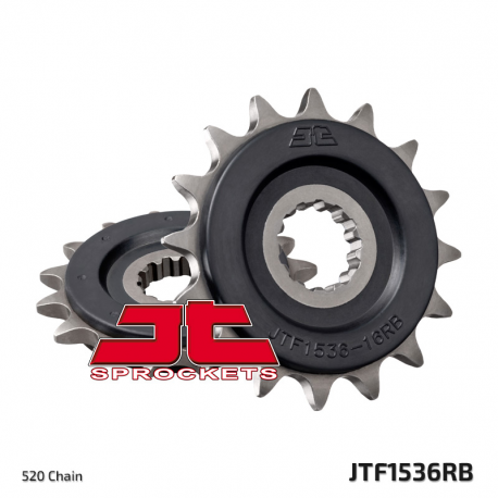 JT, přední řetězové kolečko, 585 16, s gumovou výplní, Kawasaki ZX-6R/RR '07-17, Yamaha XTZ 750 '90-'98 (JTF1536.16RB)* (řetěz 5