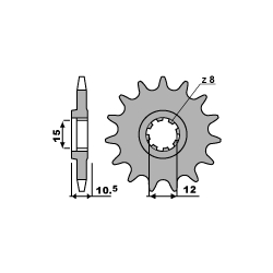 PBR, přední řetězové kolečko, 595 13 18NC Aprilia 50 86-91 (řetěz 415)