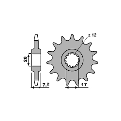 PBR, přední řetězové kolečko, 600 13 18NC AM6 (řetěz 415)