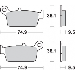 SBS, brzdové desky KH131 Off-Road Sinter, zlatá barva