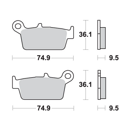 SBS, brzdové desky KH131 Off-Road Sinter, zlatá barva