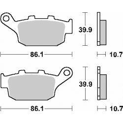 SBS, brzdové desky KH140 Street Ceramic, černá barva