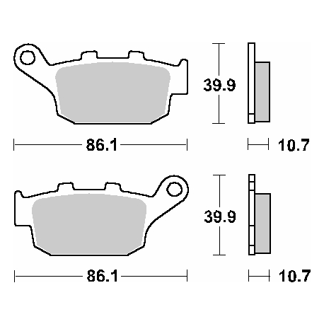 SBS, brzdové desky KH140 Street Ceramic, černá barva