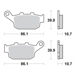 SBS, brzdové desky KH140 Street Excel/Racing Sinter, zlatá barva
