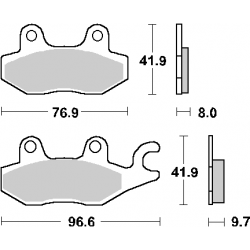 SBS, brzdové desky KH165/2 Street Ceramic, černá barva