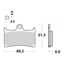 SBS, brzdové desky KH252 / KH380 Racing DUAL CARBON, černá barva