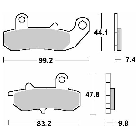 SBS, brzdové desky KH157 Street Ceramic, černá barva, určeno pro: Suzuki DR 650/750/800