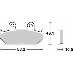 SBS, brzdové desky KH124/2 Street Ceramic, černá barva