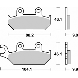 SBS, brzdové desky KH172 Street Ceramic, černá barva