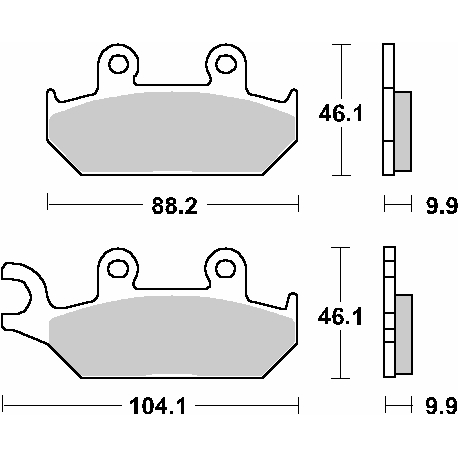 SBS, brzdové desky KH172 Street Ceramic, černá barva