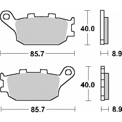 SBS, brzdové desky KH174 Street Ceramic, černá barva