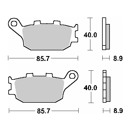 SBS, brzdové desky KH174 Street Ceramic, černá barva