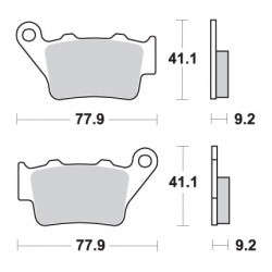 SBS, brzdové desky KH208 Off-Road Sinter, zlatá barva