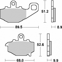 SBS, brzdové desky KH192 Street Ceramic, černá barva, určeno pro: Kawasaki ER-6F/GPZ/KLE/Z/ZR/ZX-6R/ZX-9R/ZX-10R/ZZR, zadní