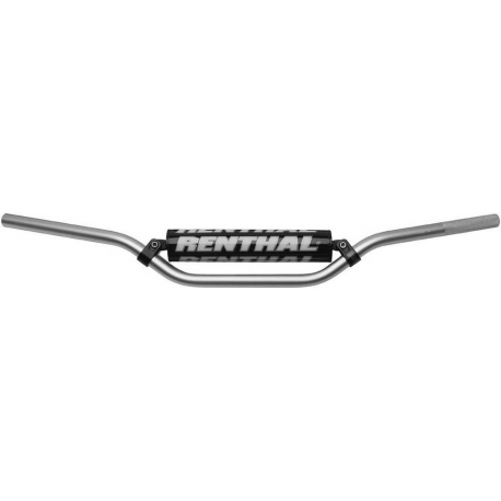 Renthal, řidítka 7/8" (22mm) MX Handlebar SILVER ENDURO PADDED, stříbrná barva s chráničem