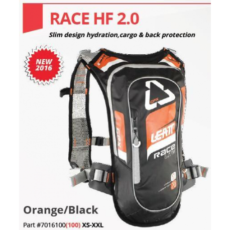 Leatt, Camel Bag s batohem, systém HANDS FREE MODEL GPX RACE HF 2.0 (BATOH 1L, ZÁSOBNÍK 2L) ORANŽOVÁ BARVA