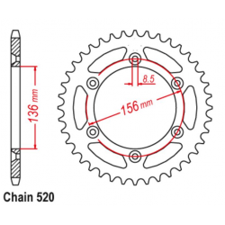 CHT, rozeta, duralová T7075 (ERGAL) 702 52 Husqvarna TE/TC 90-14, Beta 350/400/450 RR 4T, Cagiva 125/250 WMX/WR