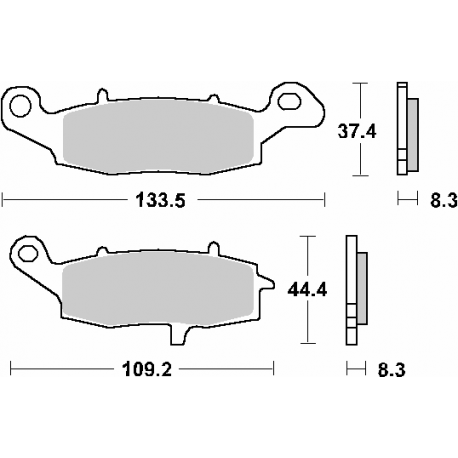SBS, brzdové desky KH229 Street Ceramic, černá barva