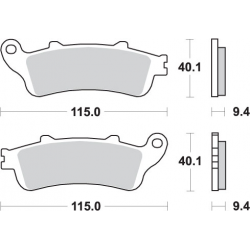 SBS, brzdové desky KH281 Street Excel/Racing Sinter, zlatá barva, určeno pro: Honda ST1100 '96, ST1300, zadní