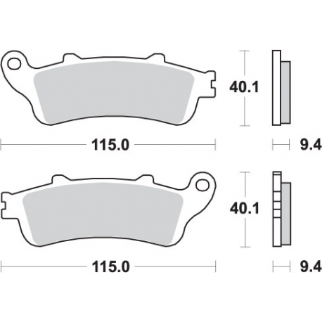 SBS, brzdové desky KH281 Street Excel/Racing Sinter, zlatá barva, určeno pro: Honda ST1100 '96, ST1300, zadní