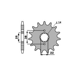 PBR, přední řetězové kolečko, 728 14 18NC (řetěz 530) Cagiva ELEFANT 750 87-89