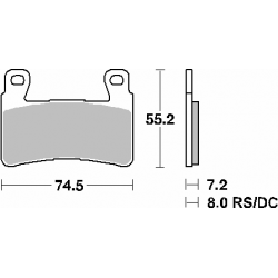 SBS, brzdové desky KH265 Street Ceramic, černá barva