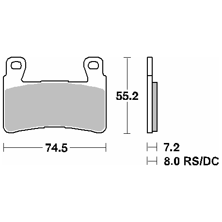 SBS, brzdové desky KH265 Street Ceramic, černá barva
