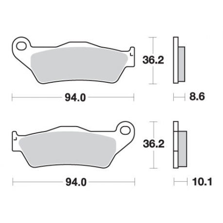 SBS, brzdové desky KH363 Street Excel/Racing Sinter, zlatá barva, určeno pro: BMW R850/1100/1150/1200, K1200/1300, zadní