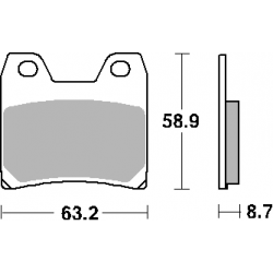 SBS, brzdové desky KH348 Street Ceramic, černá barva, určeno pro: Yamaha FZS1000, XJR1300, zadní