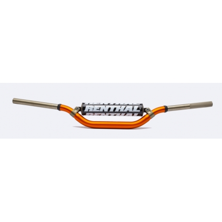Renthal, řidítka 7/8" (22mm) MX Mini Handlebar ORANGE Kawasaki KX 65 02-16 PADDED, oranžová barva s chráničem