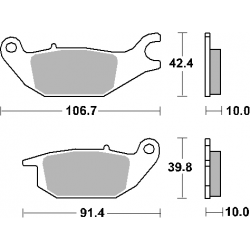 SBS, brzdové desky KH343 Street Ceramic, černá barva, určeno pro:Honda CBR125/150, XL 125 VARADERO, Yamaha YZF150, zadní