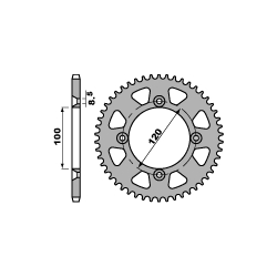 PBR, rozeta 798 52 C45 Yamaha YZ 85 02-10, Suzuki RM 80/85 (řetěz 428) (JTR798.52)