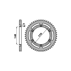 PBR, rozeta 804 42 C45 Suzuki DR 600/650 (85-95) (JTR828.42) (řetěz 520)