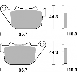 SBS, brzdové desky KH387 Street Excel/Racing Sinter, zlatá barva, určeno pro: Harley Davidson ROADSTER/SPORTSTER 883/120