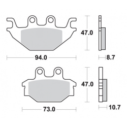 SBS, brzdové desky KH377 Off-Road Sinter, zlatá barva