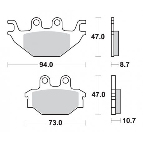 SBS, brzdové desky KH377 Off-Road Sinter, zlatá barva