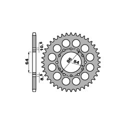 PBR, rozeta 814 45 C45 Suzuki GS 400 77-80 / GSX 400 E 82-87 (řetěz 530) (JTR814.45)