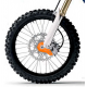 Polisport, kryt spodní části přední vidlice (s montážní sadou), KTM SX/SX-F/XS/XC-F/EXC/EXC-F 03-14, oranžová barva