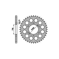 PBR, rozeta 816 52 C45 Suzuki GSX 1100 F 90-96 (řetěz 530) (JTR816.52)