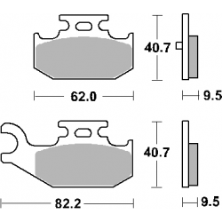 SBS, brzdové desky KH428 Off-Road Sinter, zlatá barva, určeno pro: Yamaha YFM 450/660/700 RAPTOR/RHINO, zadní