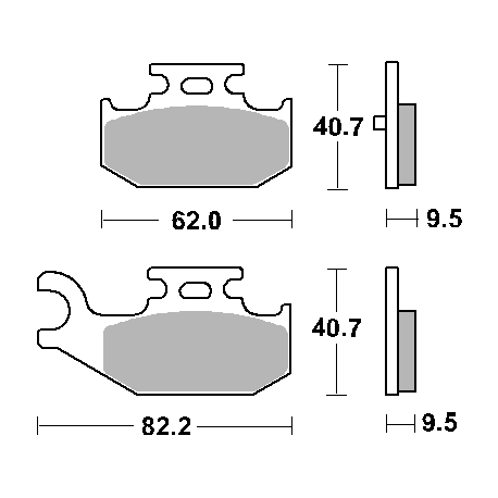 SBS, brzdové desky KH428 Off-Road Sinter, zlatá barva, určeno pro: Yamaha YFM 450/660/700 RAPTOR/RHINO, zadní