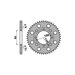 PBR, rozeta 819 41 C45 Suzuki GN 250 82-99, GZ 250 99-11 (JTR819/2.41) (řetěz 520)