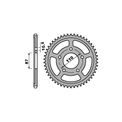 PBR, rozeta 828 48 C45 Suzuki GSF 650 BANDIT 07-'15 (JTR807.48) (řetěz 525) GSX650F '08-'16