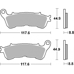 SBS, brzdové desky KH388 Street Excel/Racing Sinter, zlatá barva