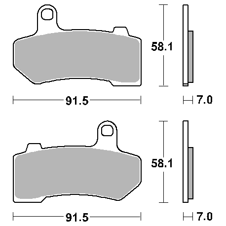 SBS, brzdové desky KH409 Street Excel Sinter, zlatá barva, určeno pro: Harley Davidson ROAD KING, ELECTRA, ROAD GLIDE, V