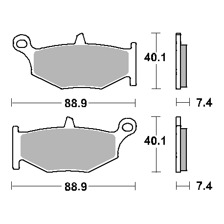 SBS, brzdové desky KH419 Street Ceramic, černá barva, určeno pro: Suzuki GSX-R 600/750/1000/1300, DL1000 V-STROM, zadní