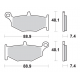 SBS, brzdové desky KH419 Street Excel/Racing Sinter, zlatá barva, určeno pro: Suzuki GSX-R 600/750/1000/1300, DL1000 V-STROM, za