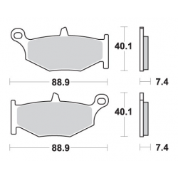 SBS, brzdové desky KH419 Street Excel/Racing Sinter, zlatá barva, určeno pro: Suzuki GSX-R 600/750/1000/1300, DL1000 V-STROM, za