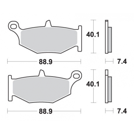 SBS, brzdové desky KH419 Street Excel/Racing Sinter, zlatá barva, určeno pro: Suzuki GSX-R 600/750/1000/1300, DL1000 V-STROM, za